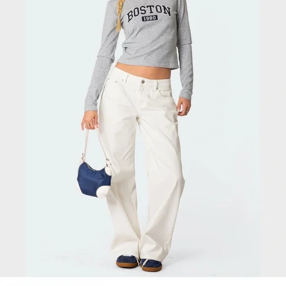 Edikted Gray Boston 1980 Long Sleeve Tee - Picture 2 of 3